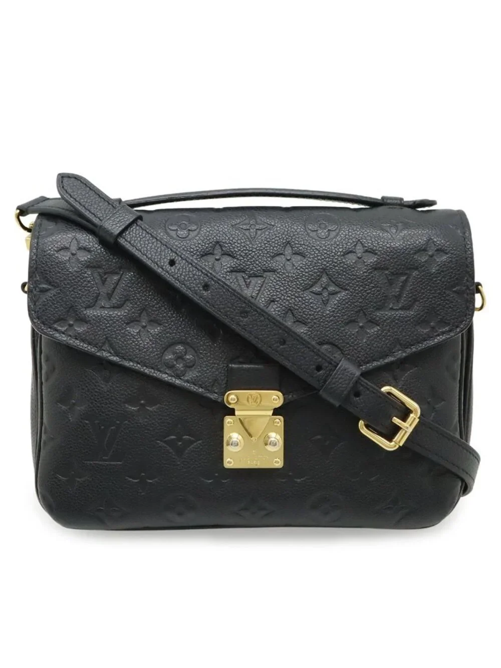 Louis Vuitton Monogram Empreinte Pochette Metis MM Handbag Clutch 2-Way Noir